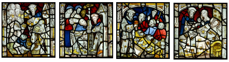 Acts of mercy window glass