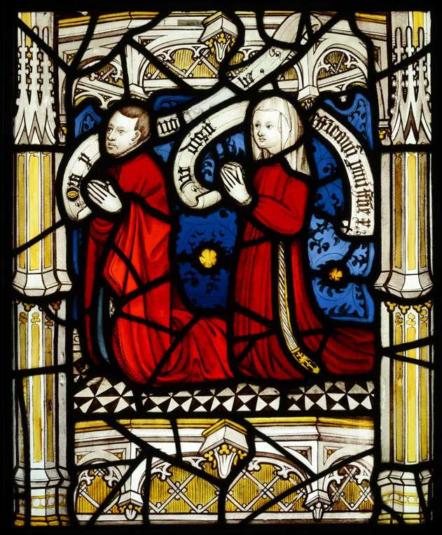 Corporal acts of mercy window detail